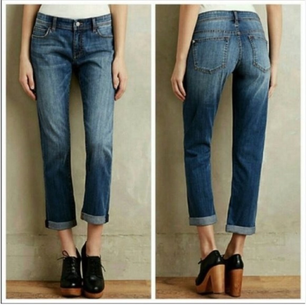 Pilcro and the Letterpress Anthropologie Hyphen Jeans, Relax Straight, Size 28